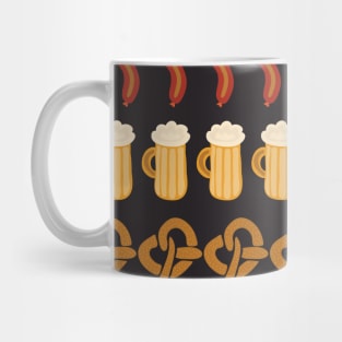 Beer, pretzels, and sausages for the Oktoberfest Mug